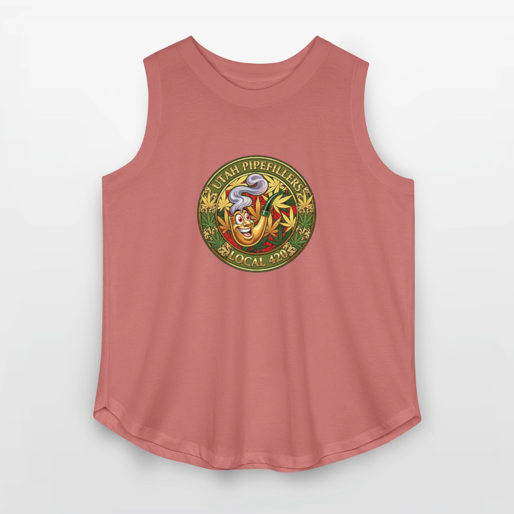 UTAH PIPEFILLERS LOCAL 420 F/B DESIGN Women's Curvy Relaxed Tank Top - mauve