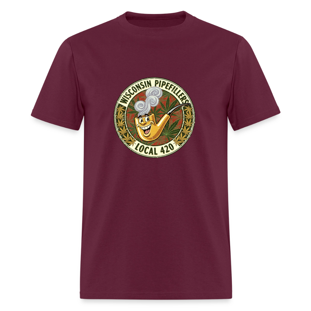 WISCONSIN PIPEFILLERS LOCL 420 Men's T-Shirt - burgundy