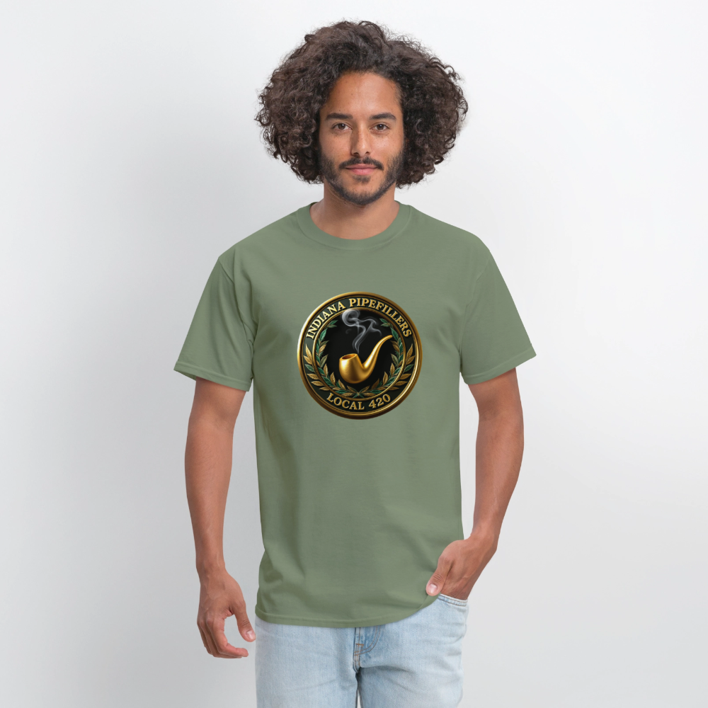 INDIANA PIPEFILLERS LOCAL 420 F/B DESIGN Men's T-Shirt - military green