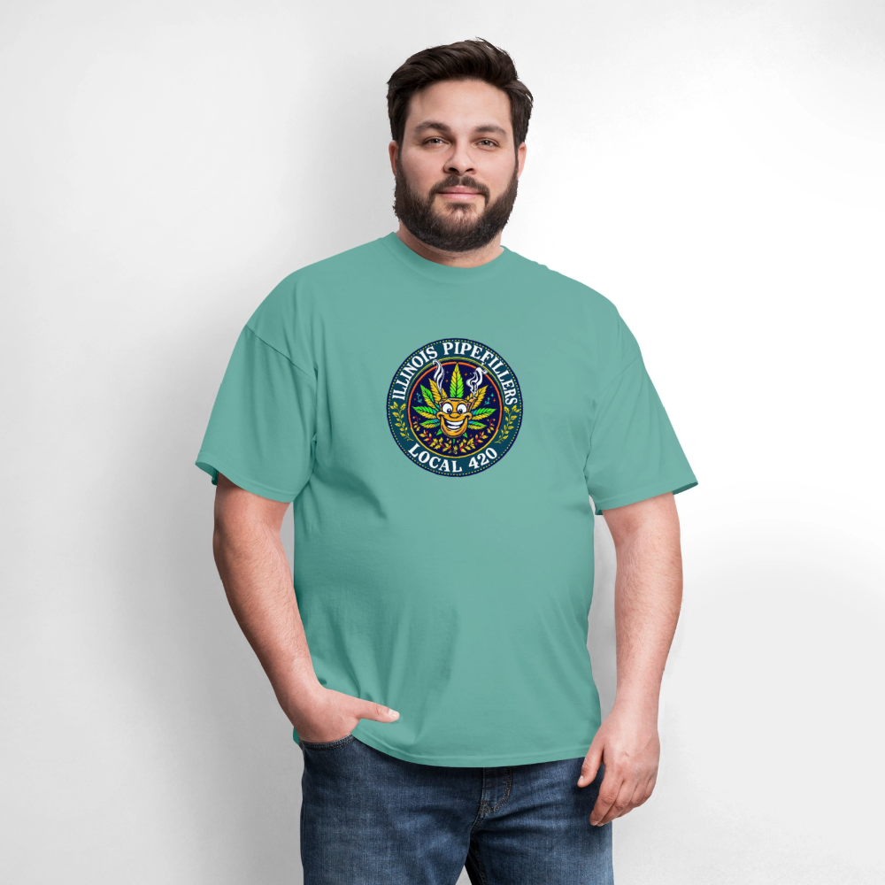 ILLINOIS PIPEFILLERS LOCAL 420 F/B DESIGN Men's T-Shirt - aquatic
