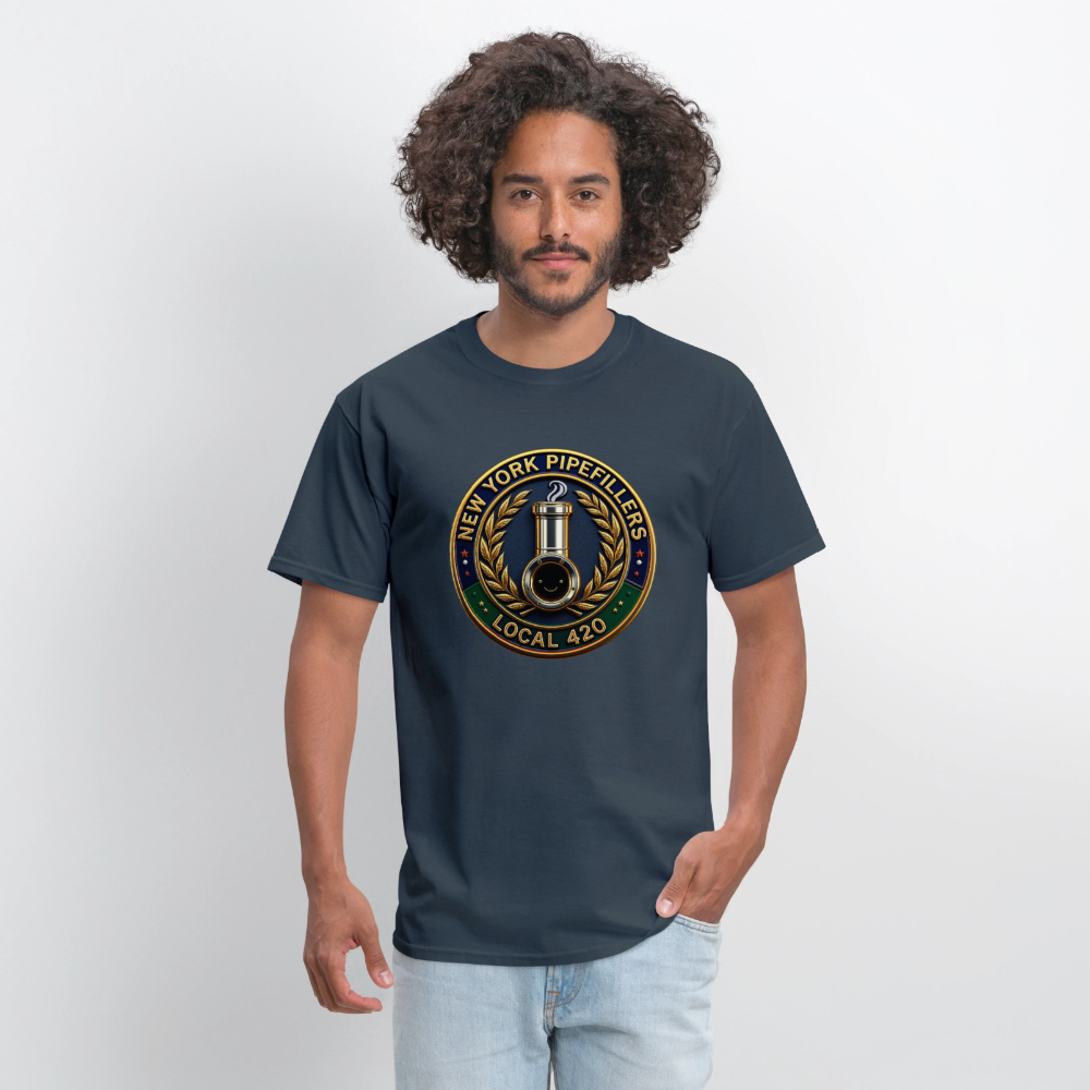 NEW YORK PIPEFILLERS LOCAL 420 F/B DESIGNS Men's T-Shirt -  blue dusk