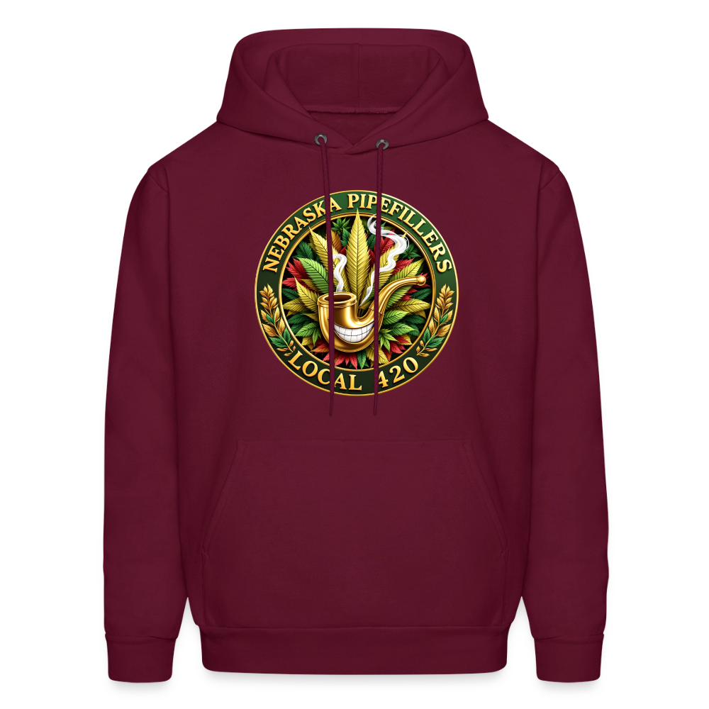 NEBRASKA PIPEFILLERS LOCAL 420 F/B DESIGNS Men's Hoodie - burgundy