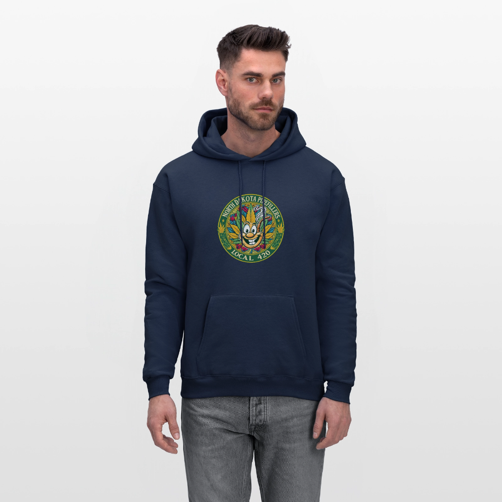 NORTH DAKOTA PIPEFILLERS LOCAL 420 F/B 2 DESIGNS Men's Hoodie - navy