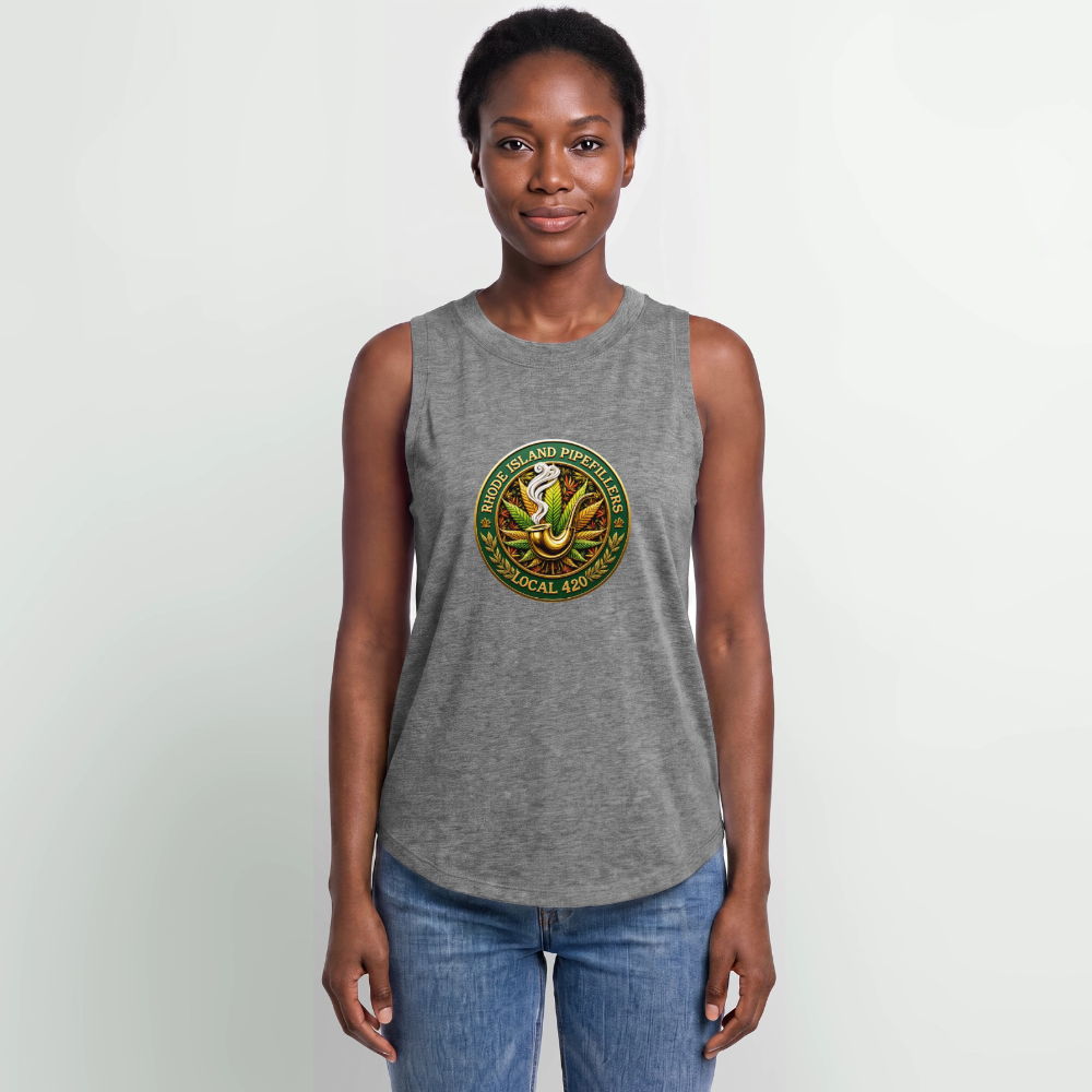 RHODE ISLAND PIPEFILLERS LOCAL 420 Women's Relaxed Tank Top - granite heather 