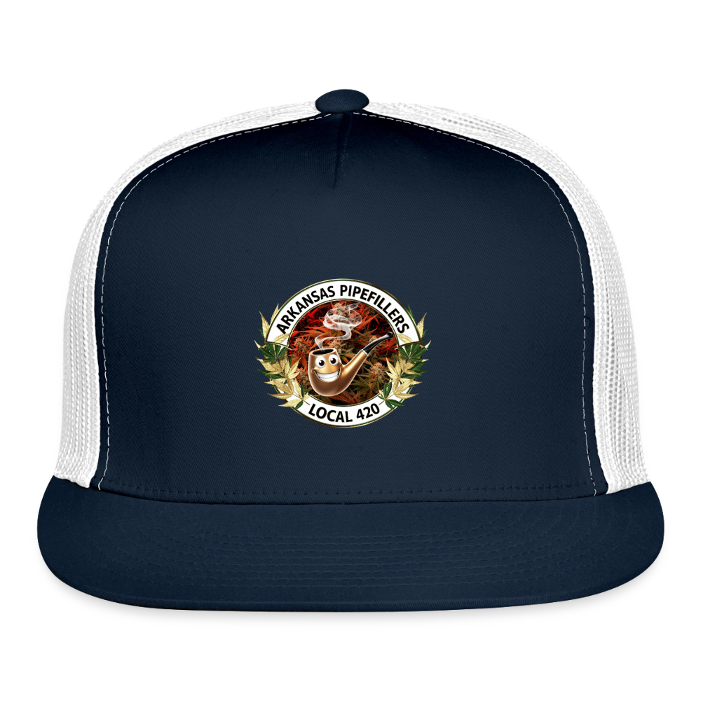 ARKANSAS  PIPEFILLERS LOCAL 420 Trucker Hat - navy/white