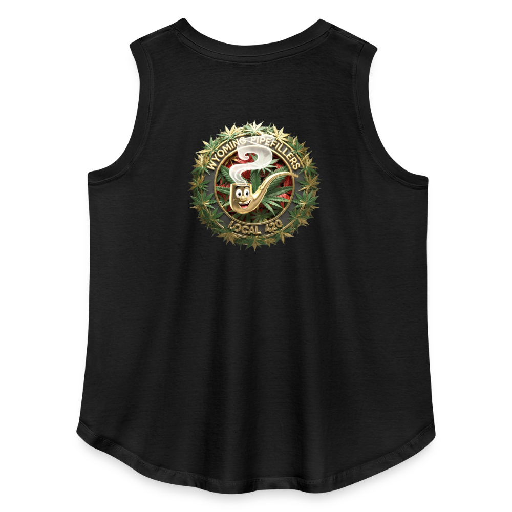 WYOMING PIPEFILLERS LOCAL 420 F/B DESIGN Women's Curvy Relaxed Tank Top - black