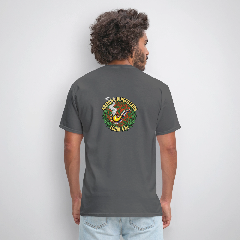 ARIZONA PIPEFILLERS LOCAL 420  F/B DESIGN Men's T-Shirt - charcoal