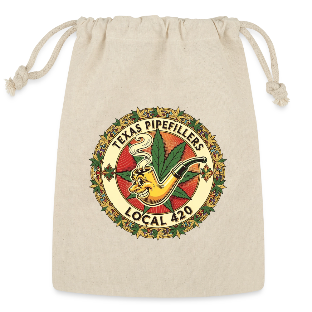 TEXAS PIPEFILLERS LOCAL 420 Union Reusable Gift Bag - Natural