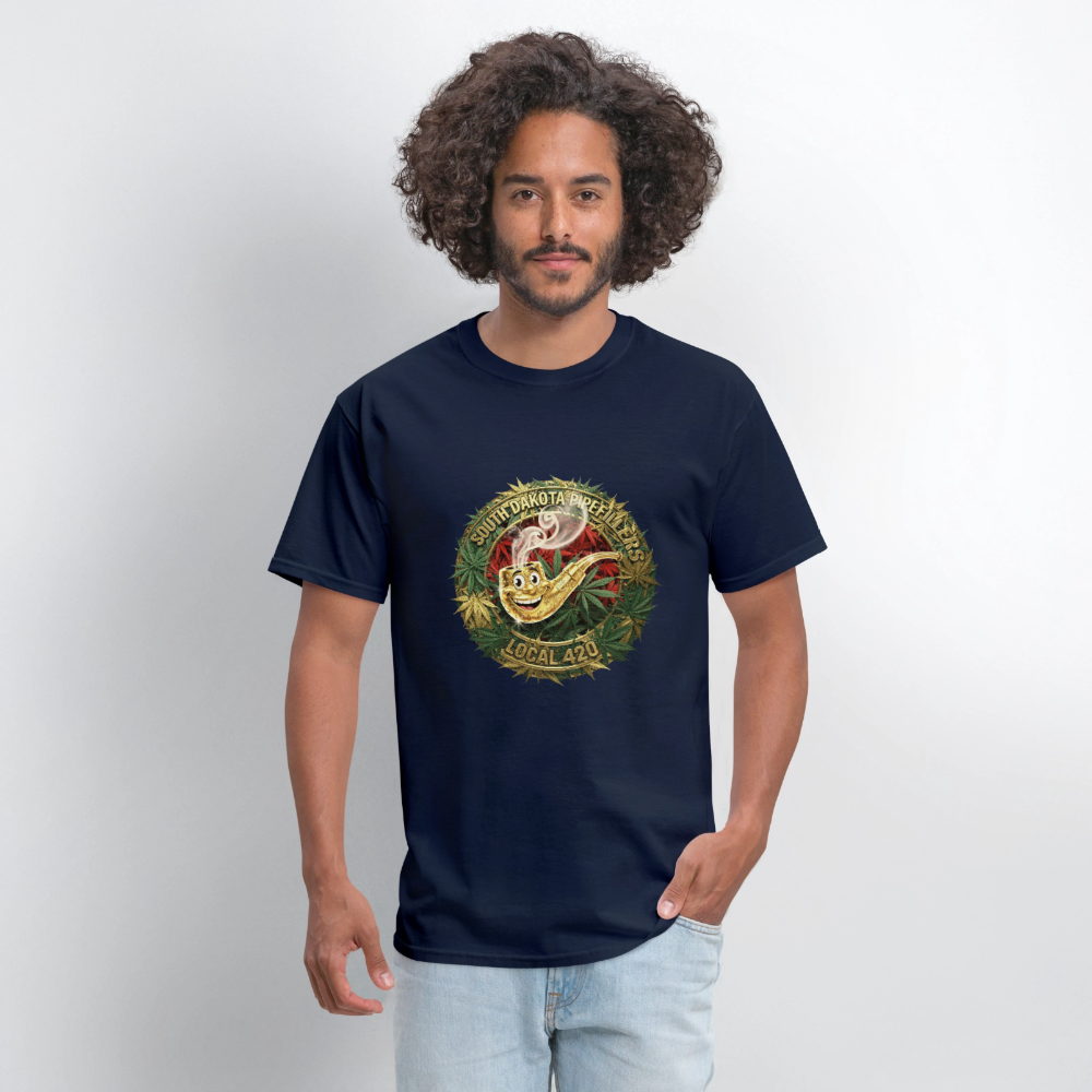 SOUTH DAKOTA PIPEFILLERS LOCAL 420 Men's T-Shirt - navy