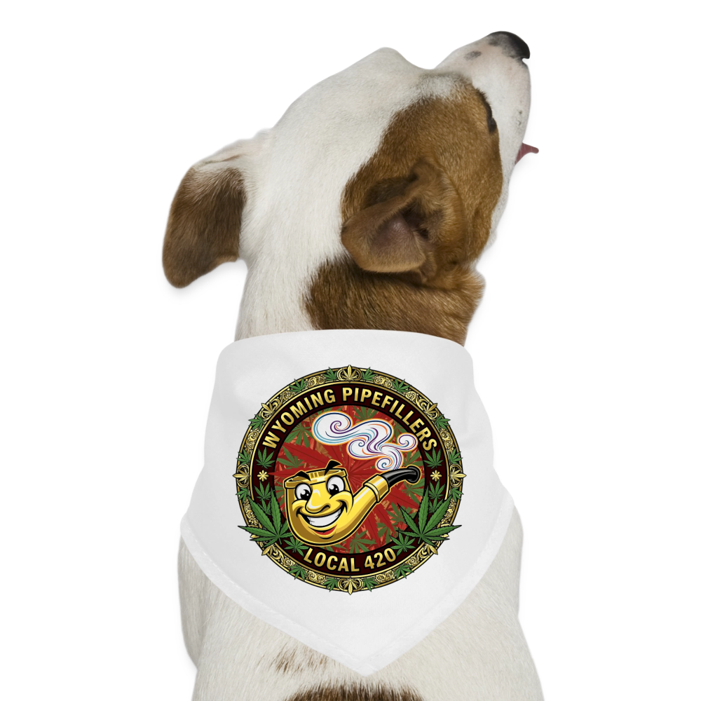 WYOMING PIPEFILLERS LOCAL 420 Union Dog Bandana - white