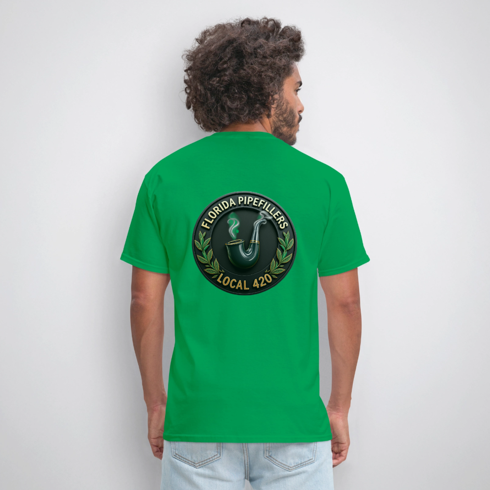 FLORIDA PIPEFILLERS LOCAL 420 F/B DESIGN Men's T-Shirt - bright green