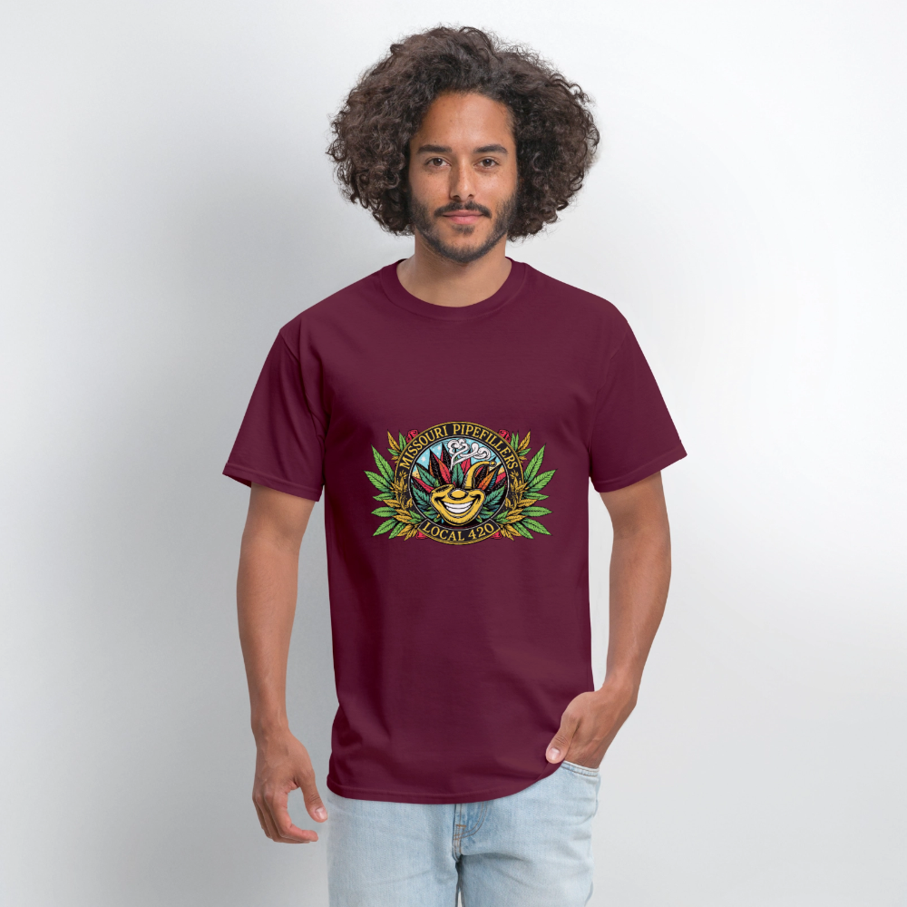 MISSOURI PIPEFILLERS LOCAL 420 Dog Bandana Men's T-Shirt - burgundy
