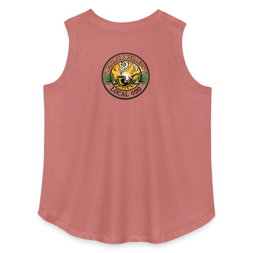 CHICAGO PIPEFILLERS LOCAL 420 F/B DESIGN Women's Curvy Relaxed Tank Top - mauve