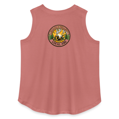 CHICAGO PIPEFILLERS LOCAL 420 F/B DESIGN Women's Curvy Relaxed Tank Top - mauve