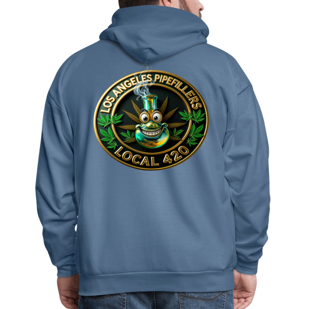 LOS ANGLES PIPEFILLERS LOCAL 420 2 EMBLEM Men's Hoodie - denim blue
