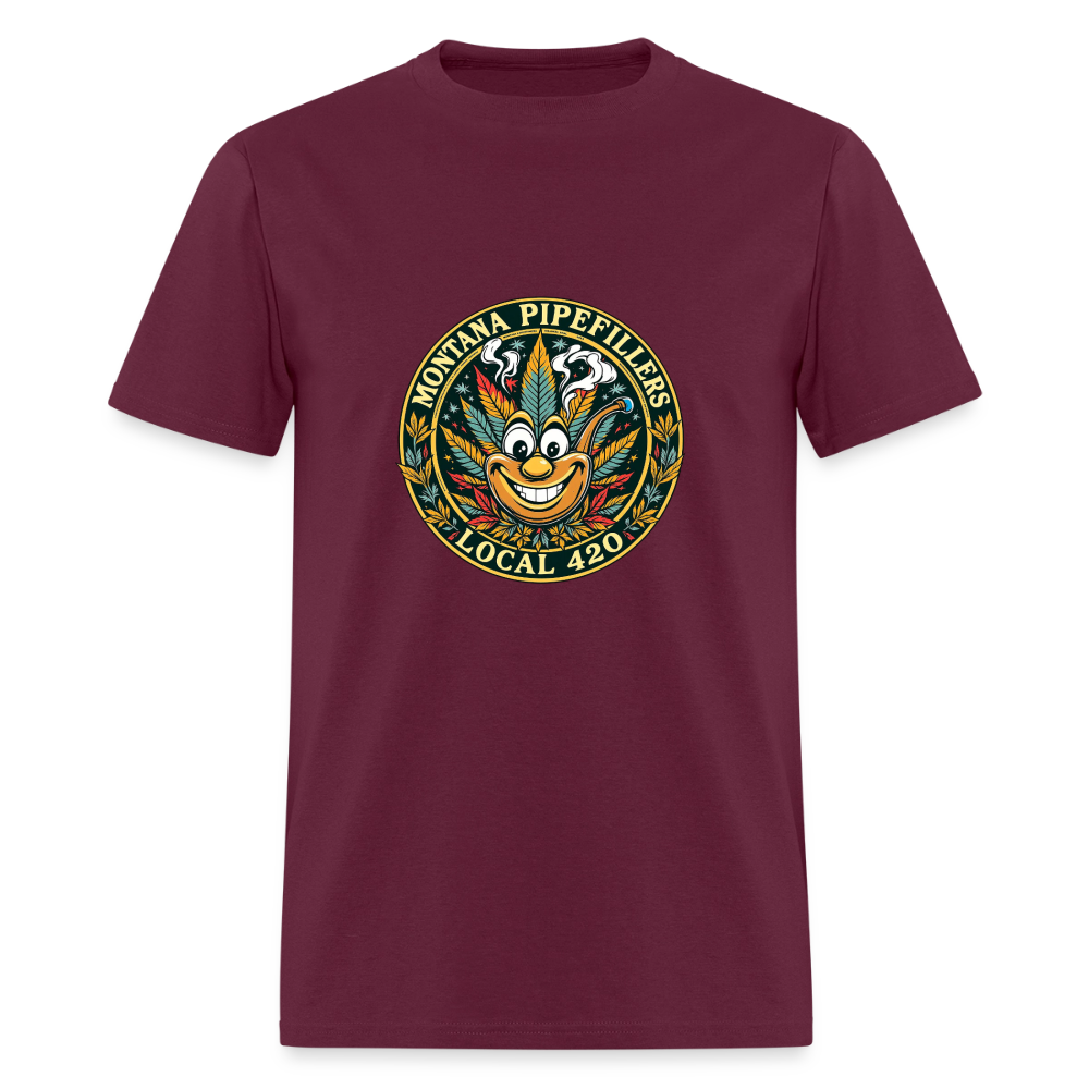 MONTANA PIPEFILLERS LOCAL 420 F/B DESIGN Men's T-Shirt - burgundy