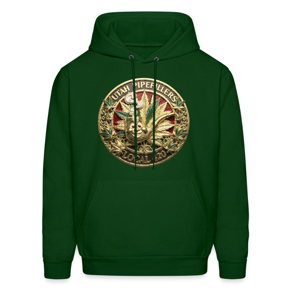 UTAH PIPEFILLERS LOCAL 420 F/B DESIGN Men's Hoodie - forest green