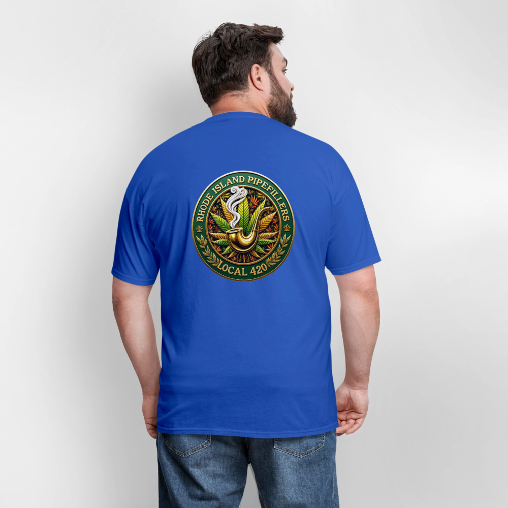 RHODE ISLAND PIPEFILLERS LOCAL 420 F/B DESIGNS Men's T-Shirt - royal blue