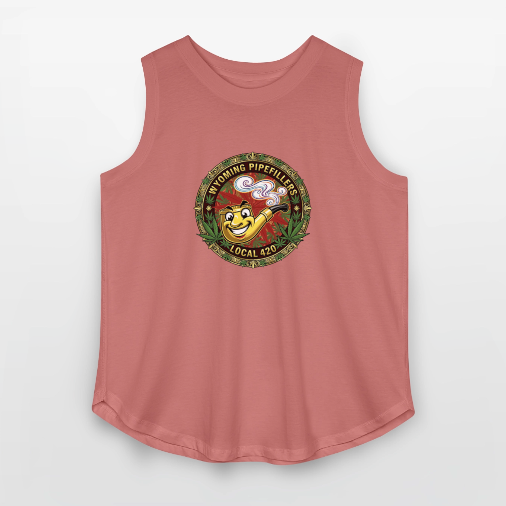 WYOMING PIPEFILLERS LOCAL 420 Women's Curvy Relaxed Tank Top - mauve