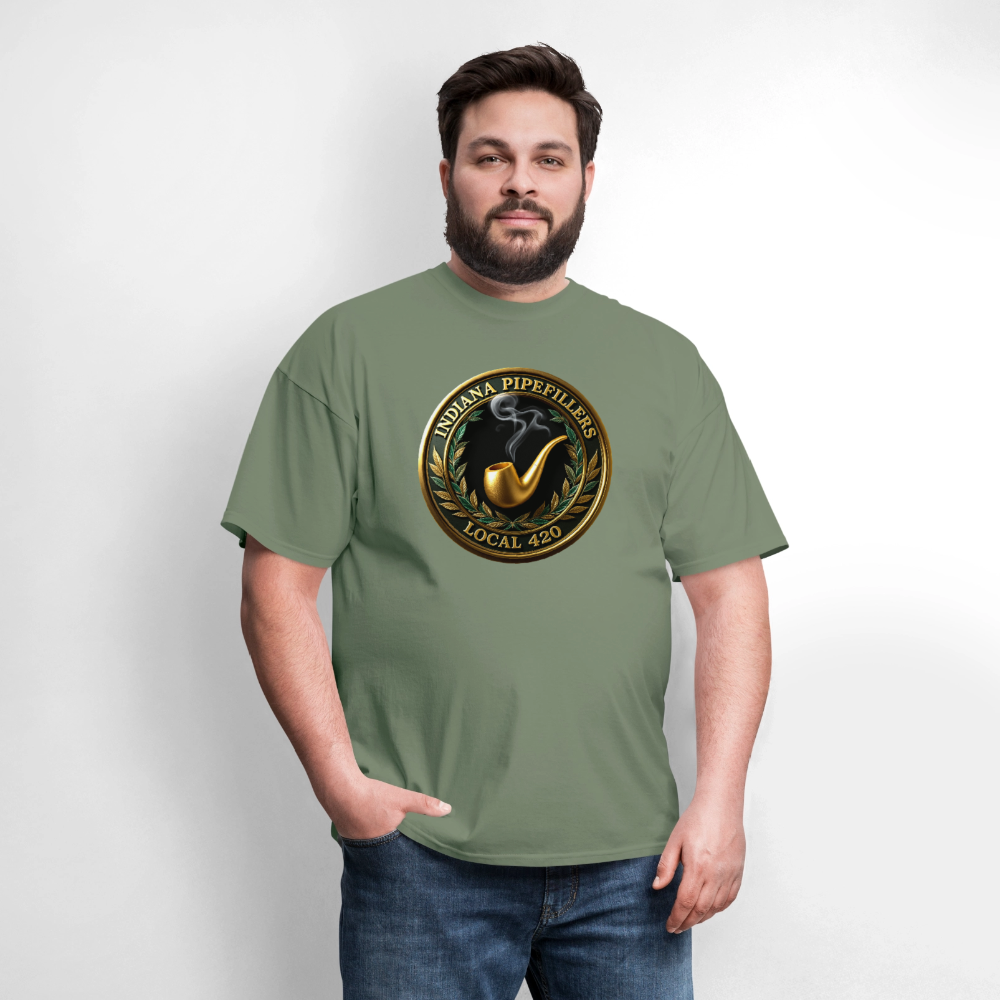 INDIANA PIPEFILLERS LOCAL 420 F/B DESIGN Men's T-Shirt - military green