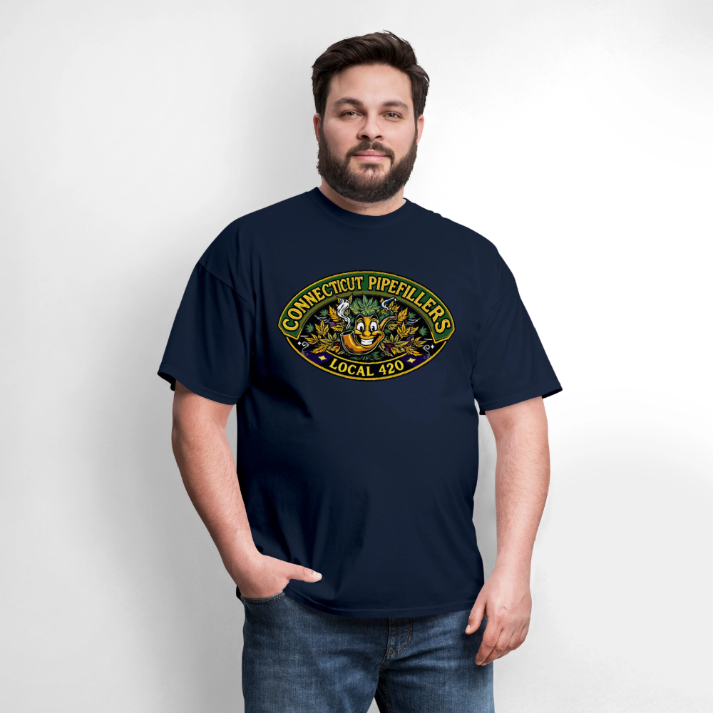 CONNECTICUT PIPEFILLERD LOCAL 420 F/B DESIGN Men's T-Shirt - navy