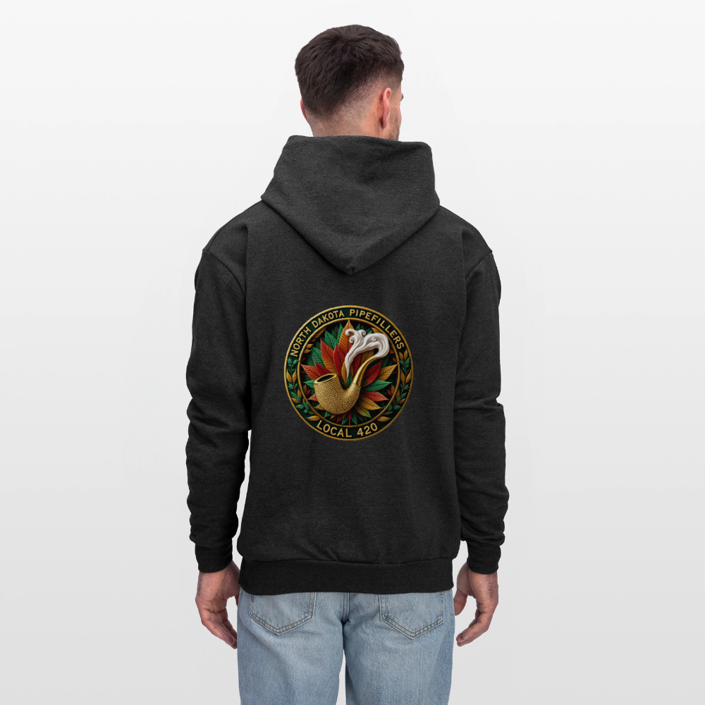 NORTH DAKOTA PIPEFILLERS LOCAL 420 F/B DESIGNS Men's Hoodie - charcoal grey