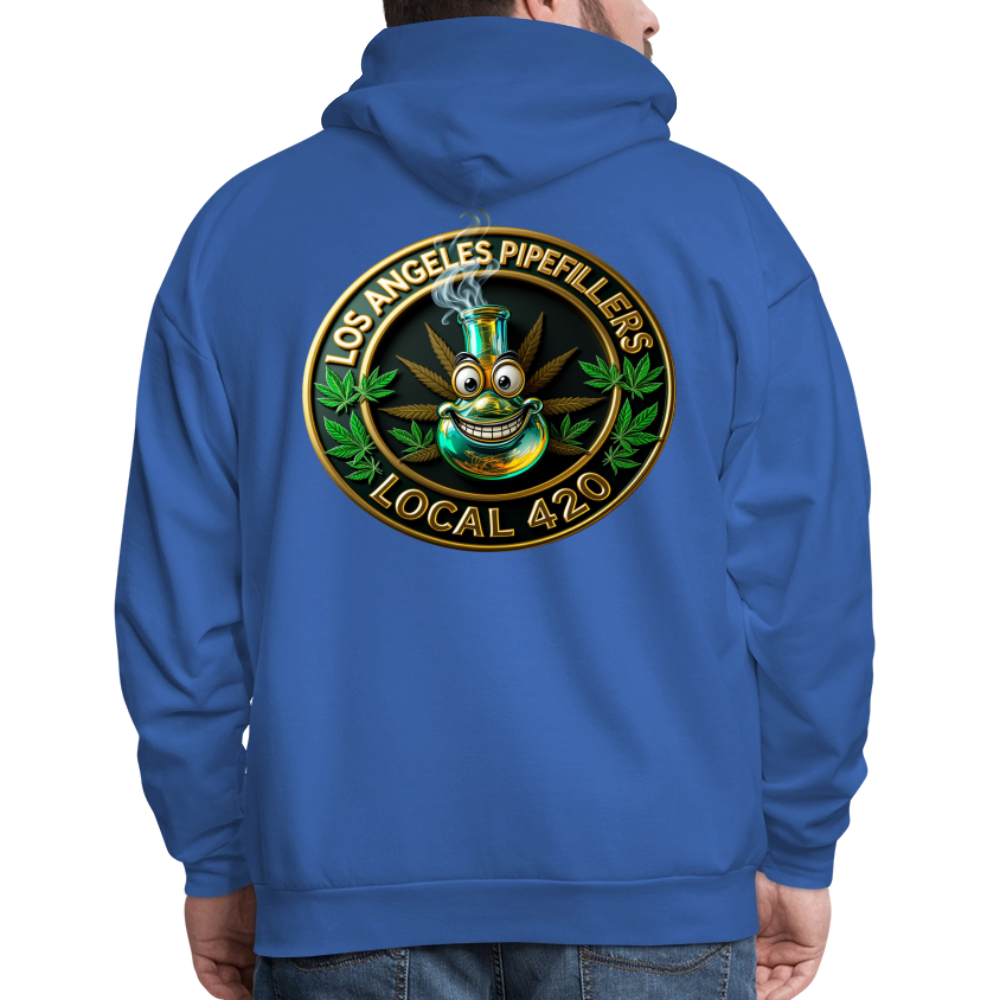 LOS ANGLES PIPEFILLERS LOCAL 420 2 EMBLEM Men's Hoodie - royal blue