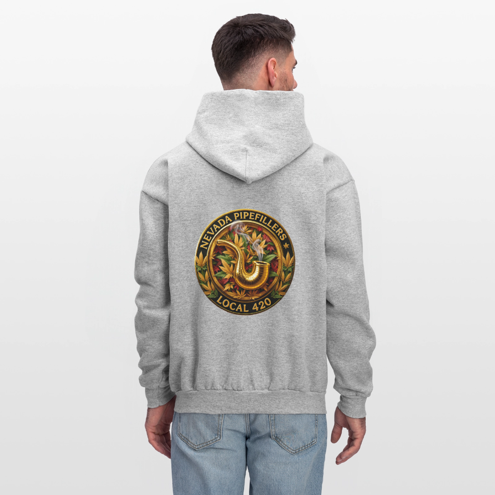 NEVADA PIPEFILLERS LOCAL 420  F/B DESIGN Men's Hoodie - heather gray