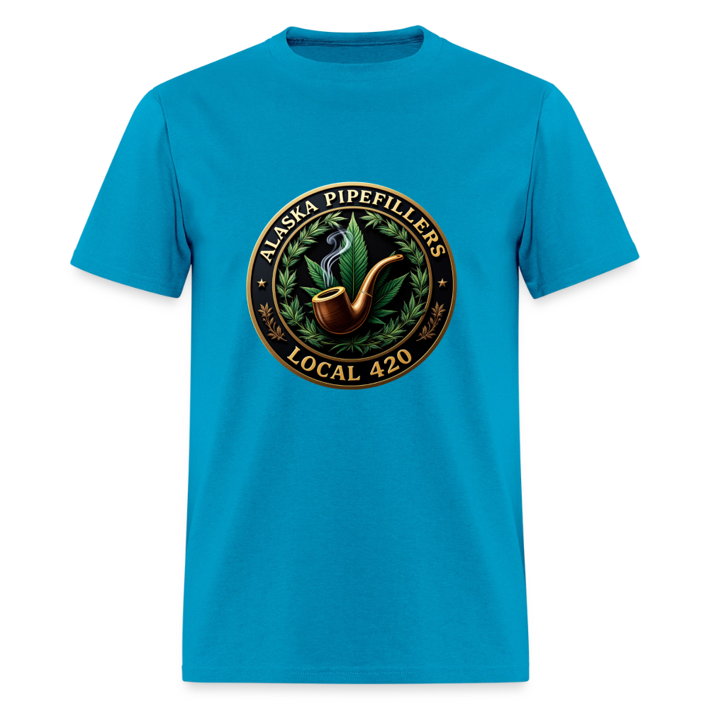 ALASKA PIPEFILLERS LOCAL 420 F/B DESIGN Men's T-Shirt - turquoise