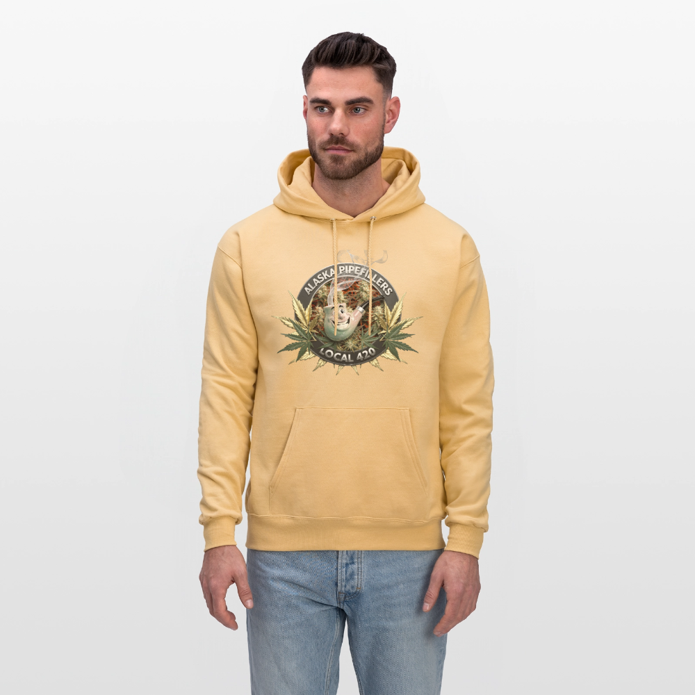 ALASKA  PIPEFILLERS LOCAL 420 F/B DESIGN Men's Hoodie - light gold 
