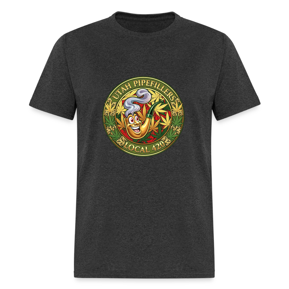 UTAH PIPEFILLERS LOCAL 420 F/B DESIGN Men's T-Shirt - heather black