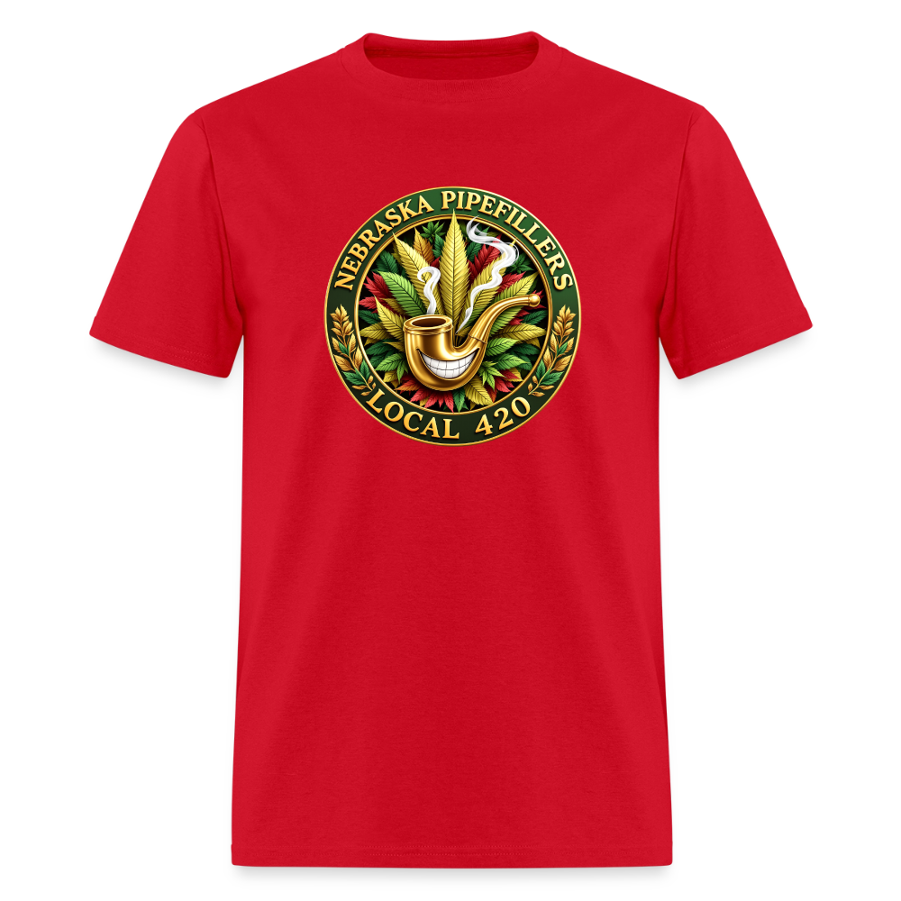 NEBRASKA PIPEFILLERS LOCAL 420 F/B DESIGNS Men's T-Shirt - red