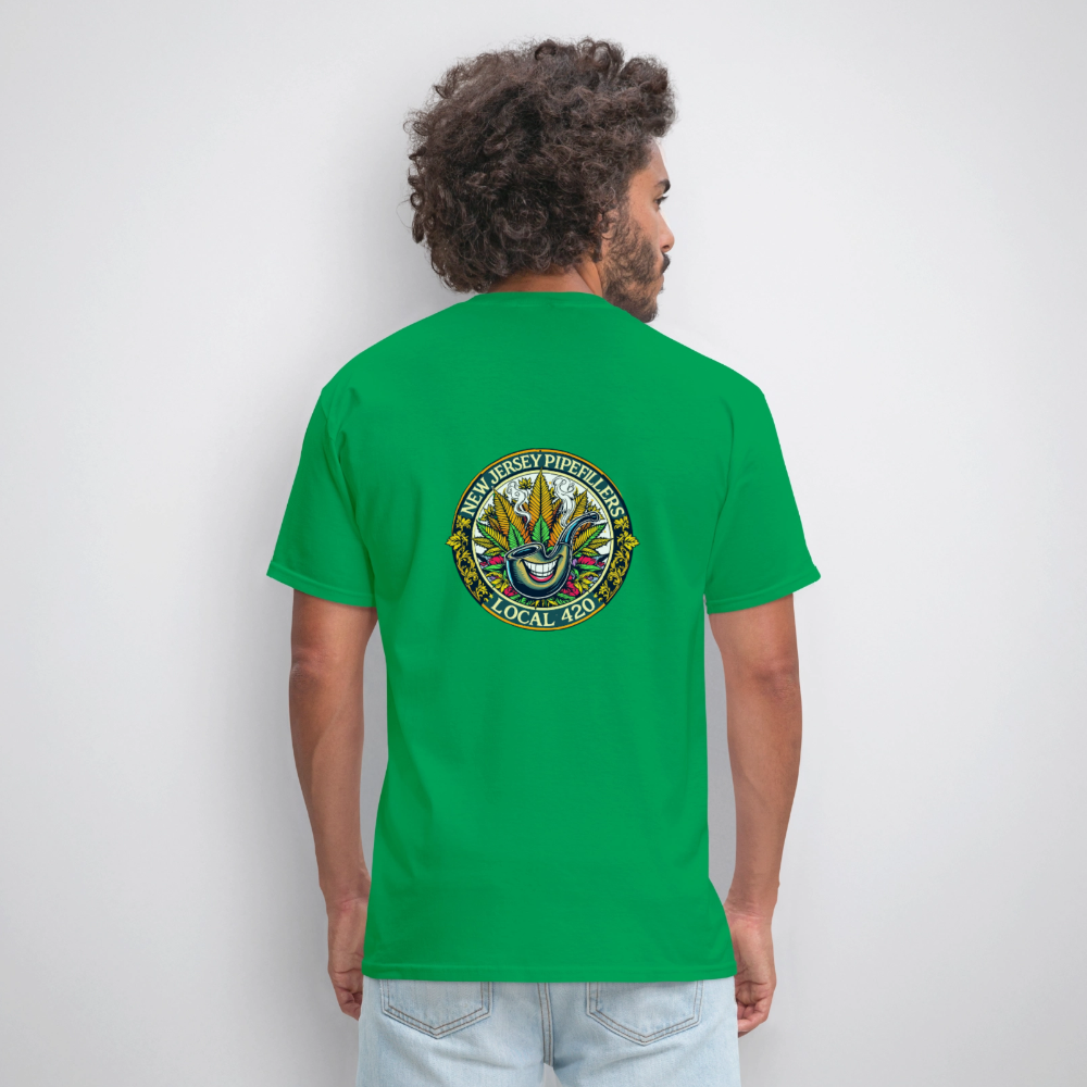 NEW JERSEY PIPEFILLERS LOCAL 420 F/B DESIGN Men's T-Shirt - bright green