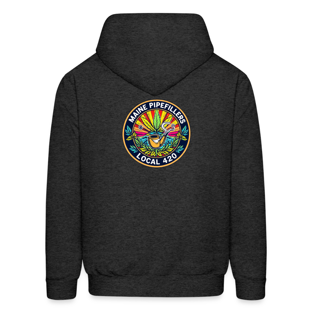MAINE PIPEFILLERS LOCAL 420 2 EMBLEM Men's Hoodie - charcoal grey