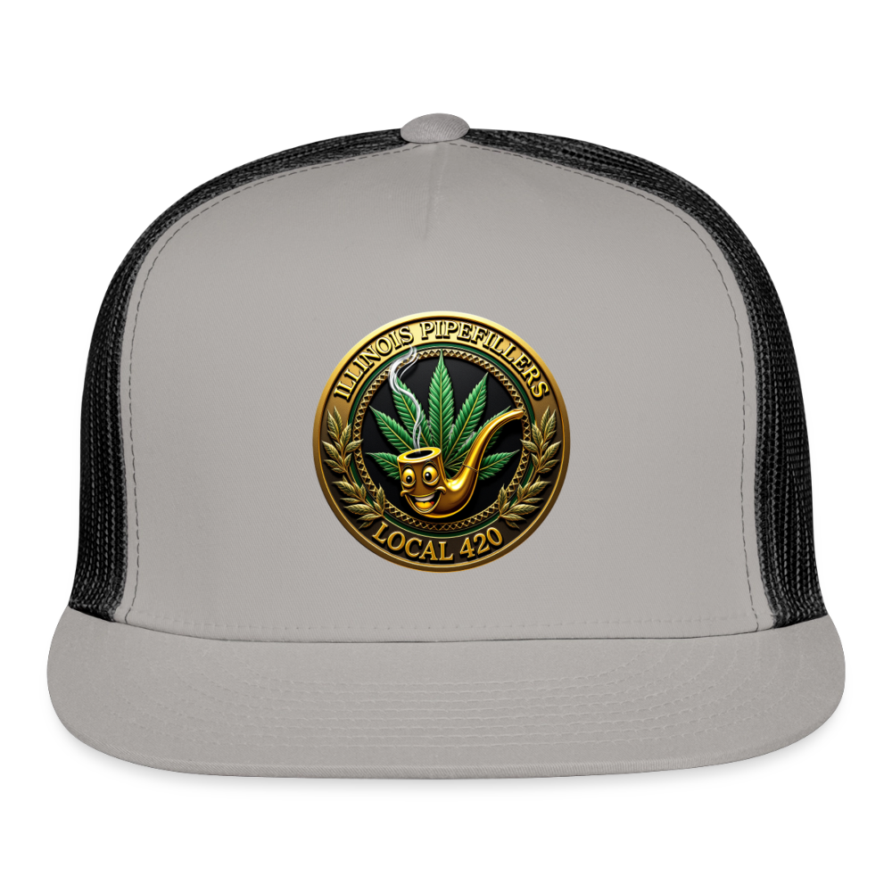 ILLINOIS PIPEFILLERS LOCAL 420 Trucker Hat - gray/black