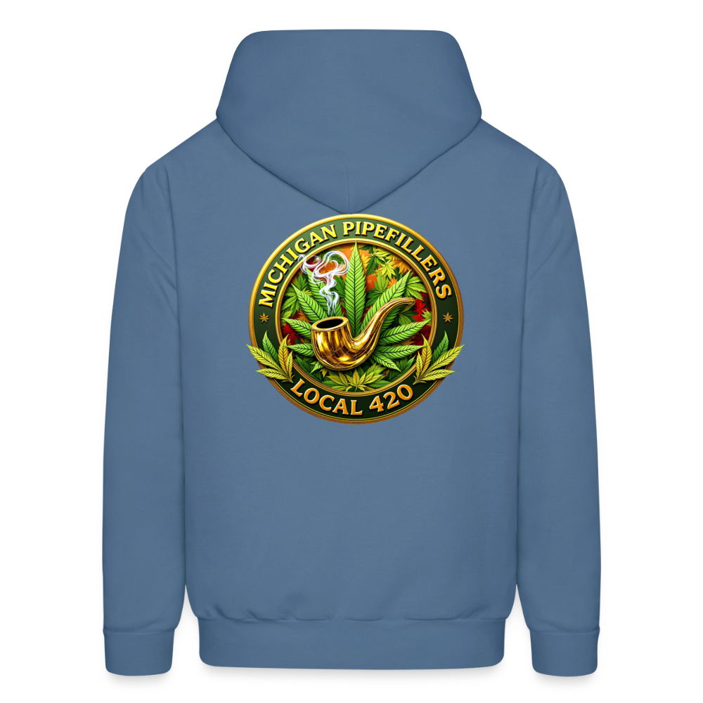 MICHIGAN PIPEFILLERS LOCAL 420 F/B DESIGN Men's Hoodie - denim blue