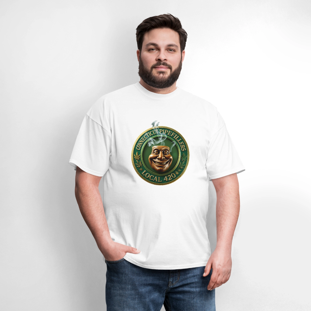 CONNECTICUT PIPEFILLERS LOCAL 420 DESIGN Men's T-Shirt - white