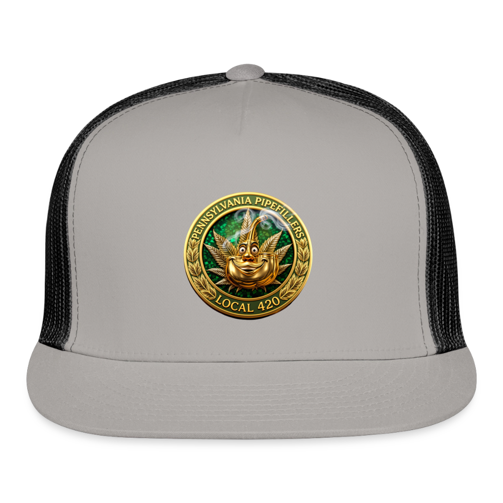 PENNSYLVANIA PIPEFILLERS LOCAL 420 Trucker Hat - gray/black