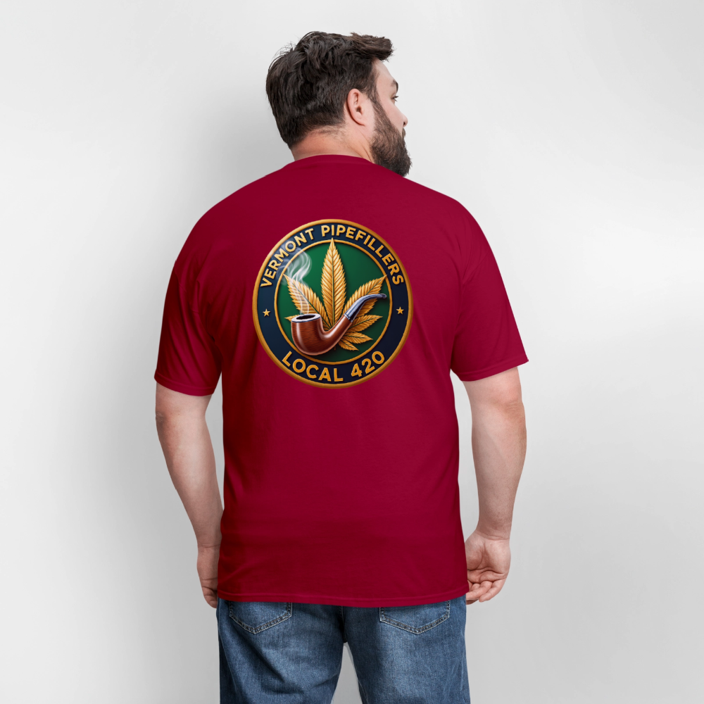 VERMONT PIPEFILLERS LOCAL 420 2 EMBLEM Men's T-Shirt - true red