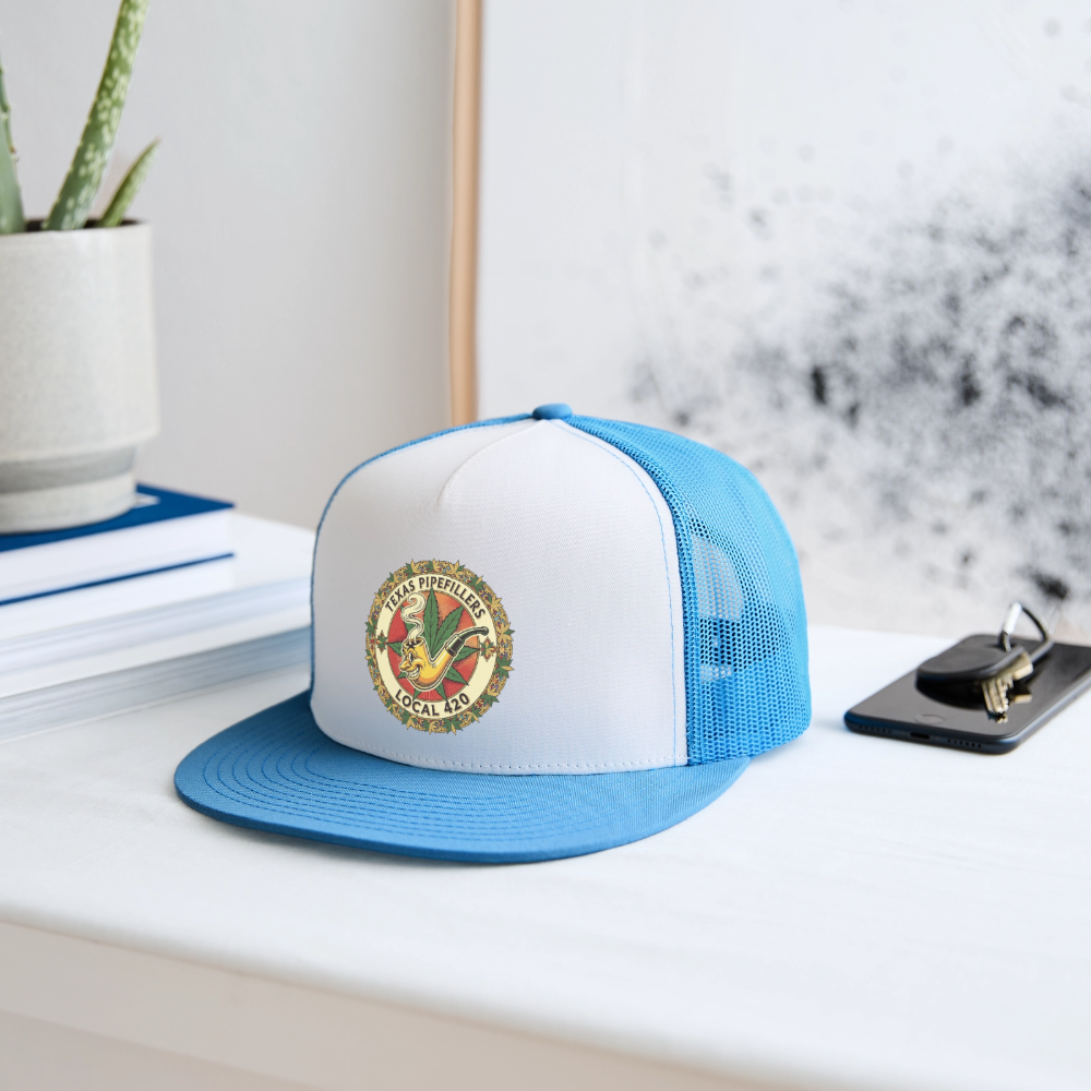 TEXAS PIPEFILLERS LOCAL 420 Trucker Hat - white/blue