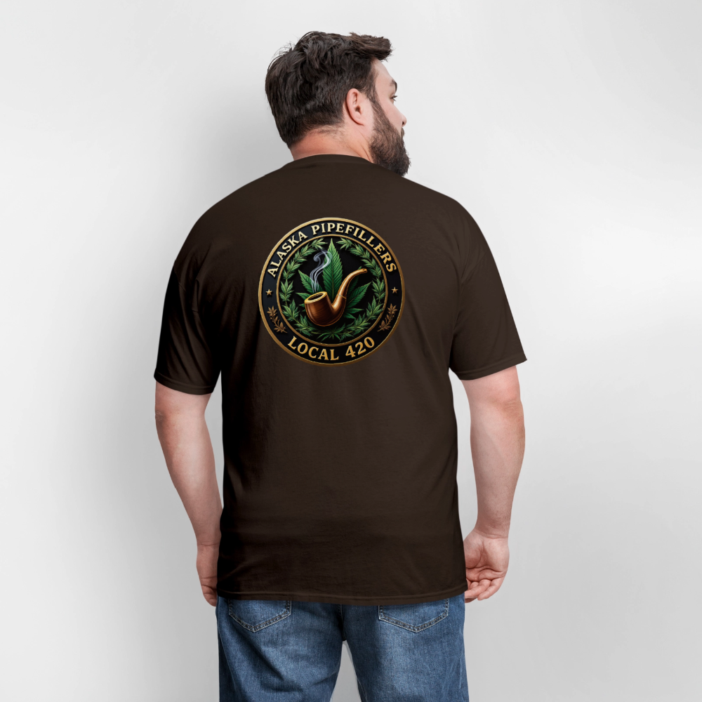 ALASKA PIPEFILLERS LOCAL 420 F/B DESIGN Men's T-Shirt - brown
