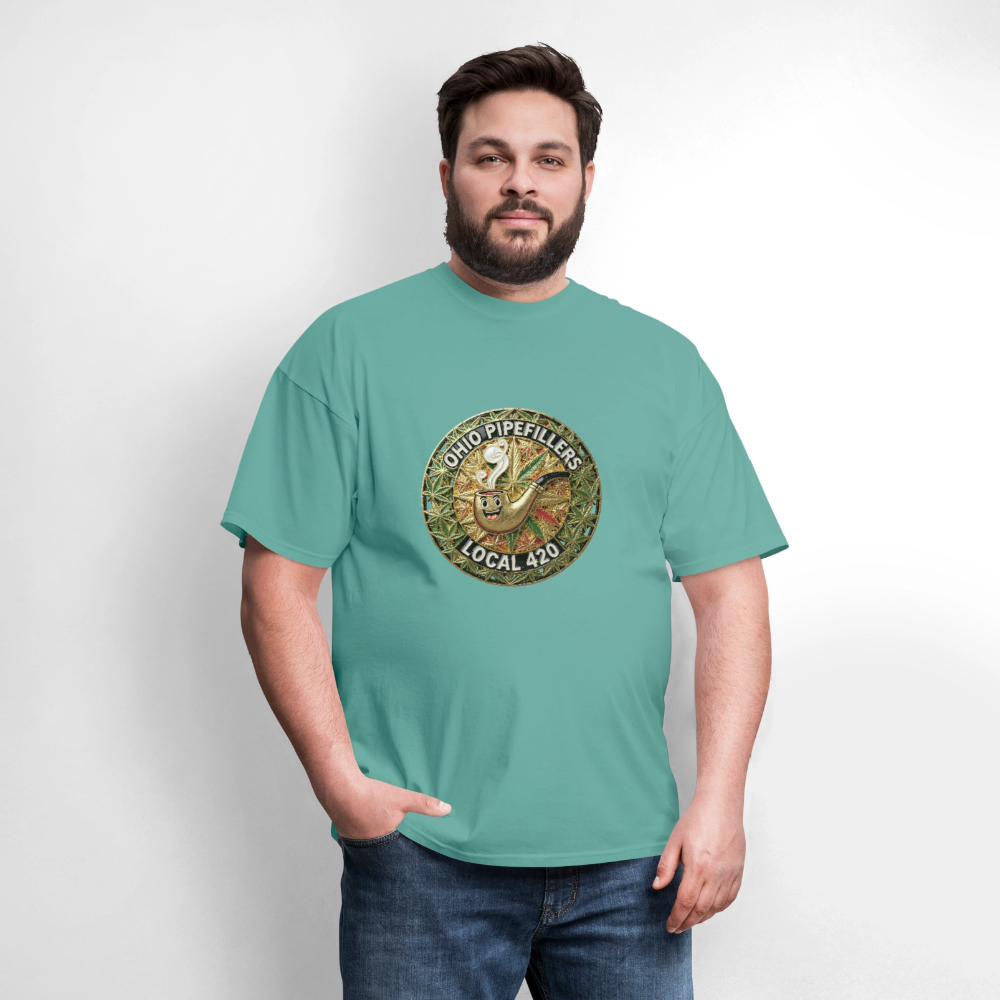 OHIO PIPEFILLERS LOCAL 420  F/B DESIGNS Men's T-Shirt - aquatic