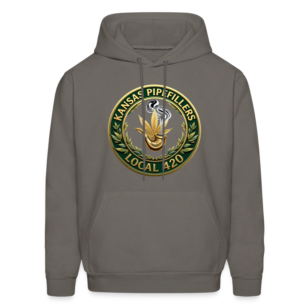 KANSAS PIPEFILLERS LOCAL 420 F/B DESIGNS Men's Hoodie - asphalt gray