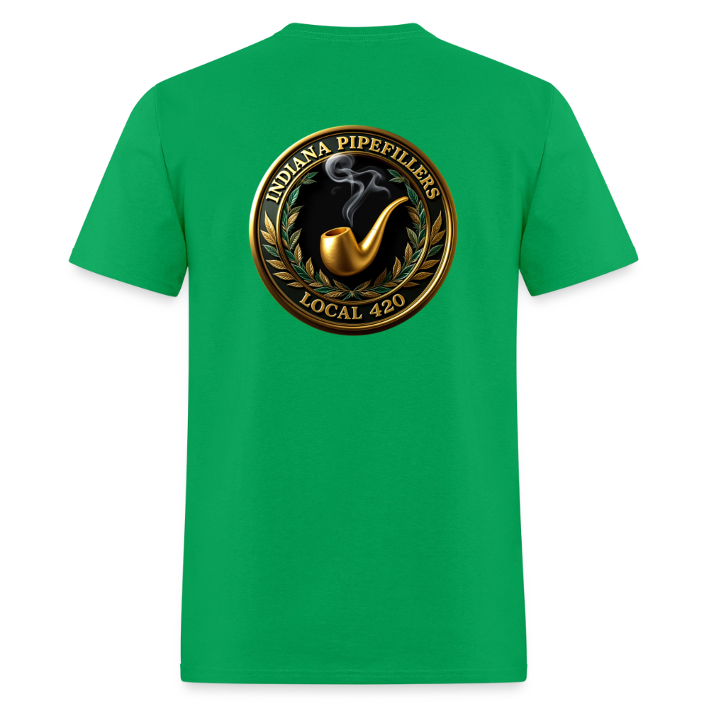 INDIANA PIPEFILLERS LOCAL 420 F/B DESIGN Men's T-Shirt - bright green