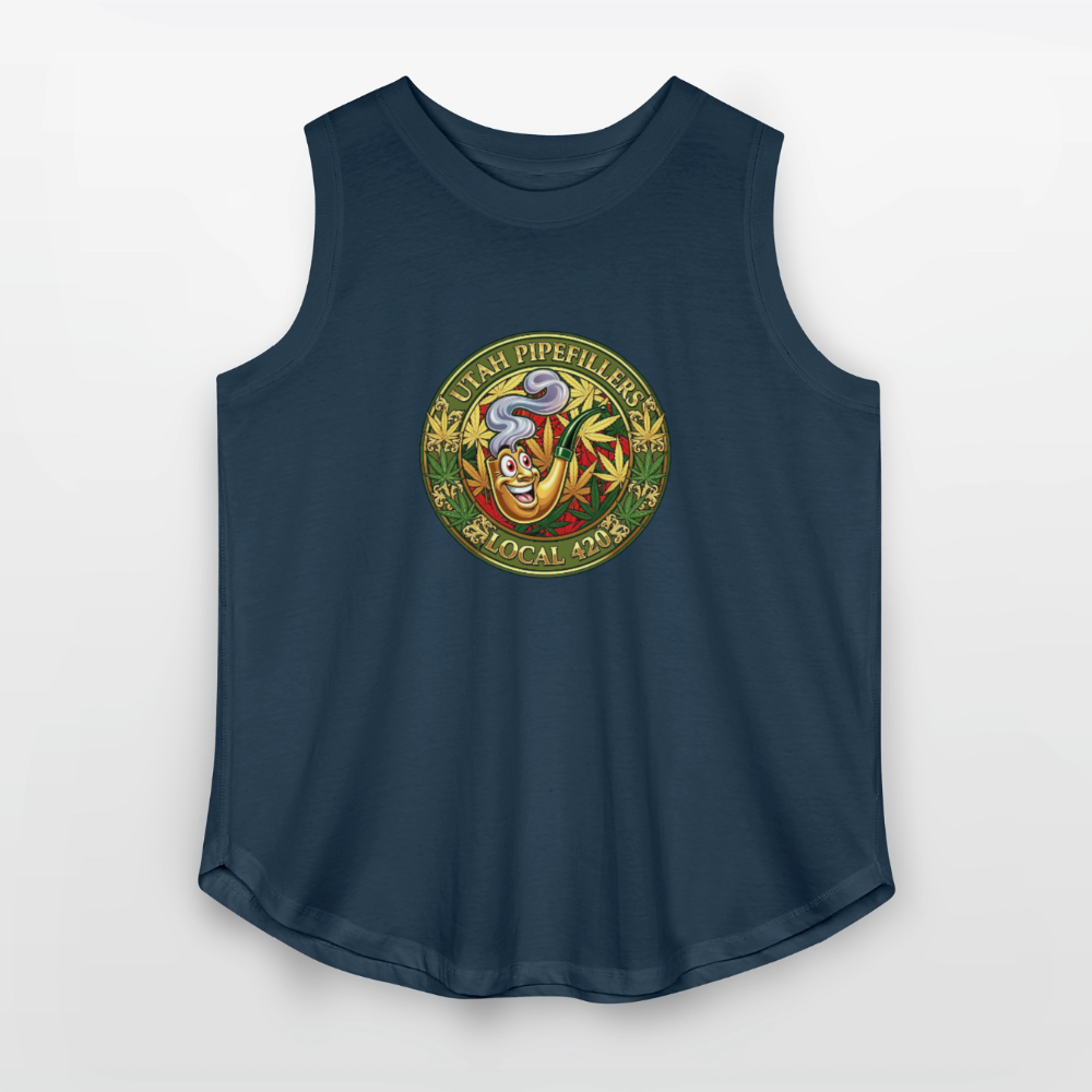 UTAH PIPEFILLERS LOCAL 420 Women's Curvy Relaxed Tank Top - denim