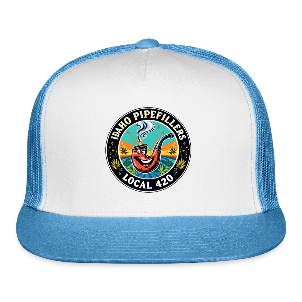 IDAHO PIPEFILLERS LOCAL 420 Trucker Hat - white/blue