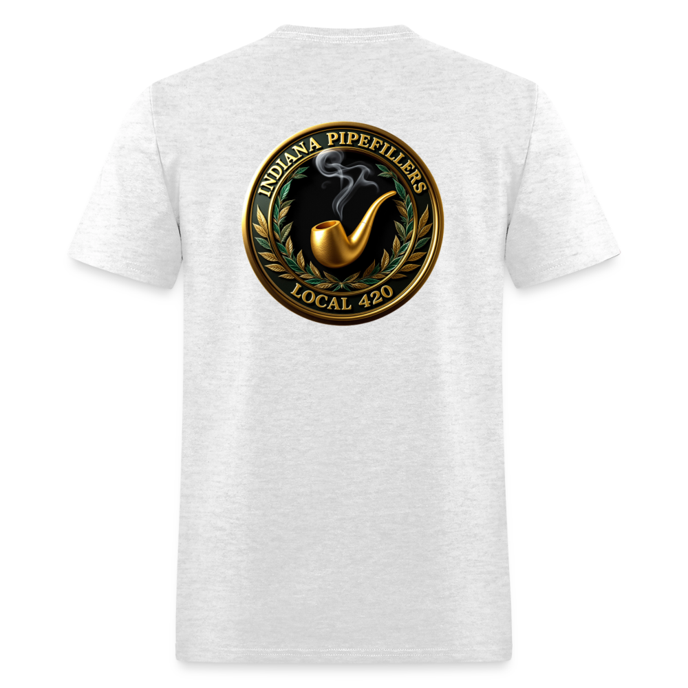 INDIANA PIPEFILLERS LOCAL 420 F/B DESIGN Men's T-Shirt - light heather gray