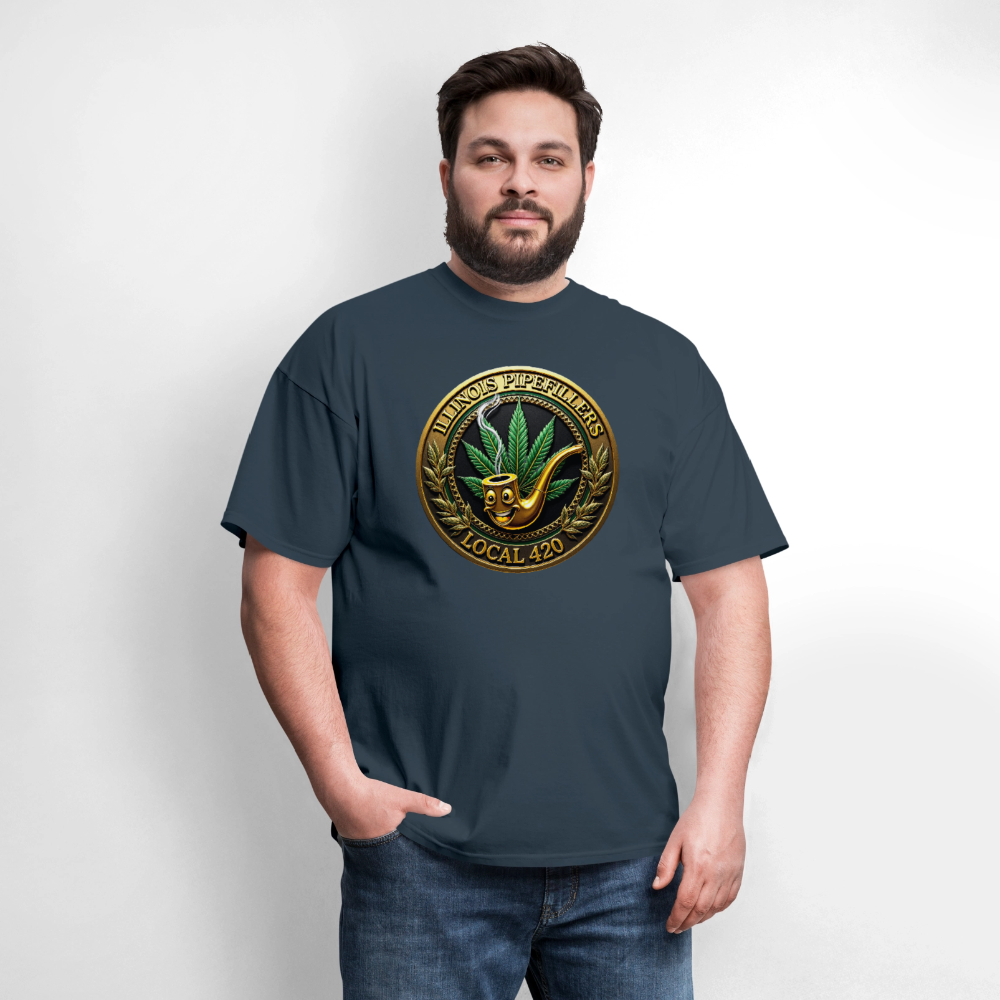 ILLINOIS PIPEFILLERS LOCAL 420 Men's T-Shirt -  blue dusk