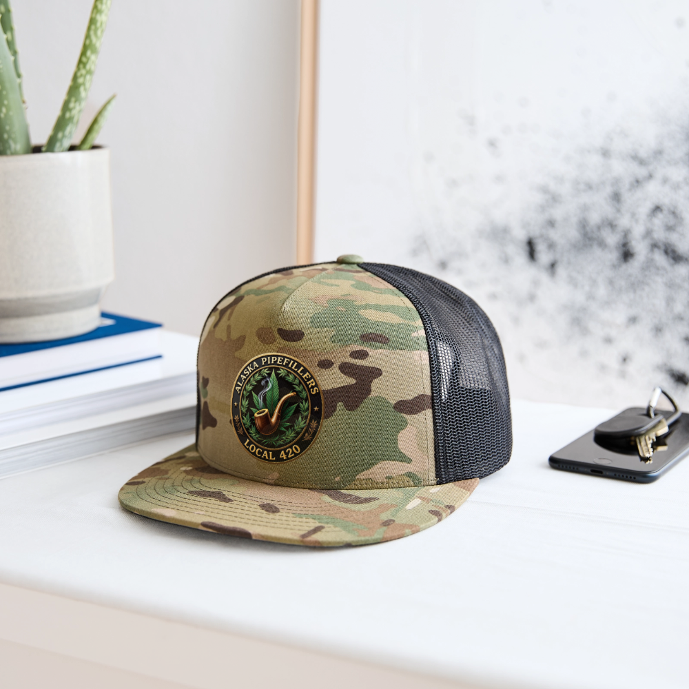ALASKA PIPEFILLERS LOCAL 420 CAMO Trucker Hat - MultiCam\black