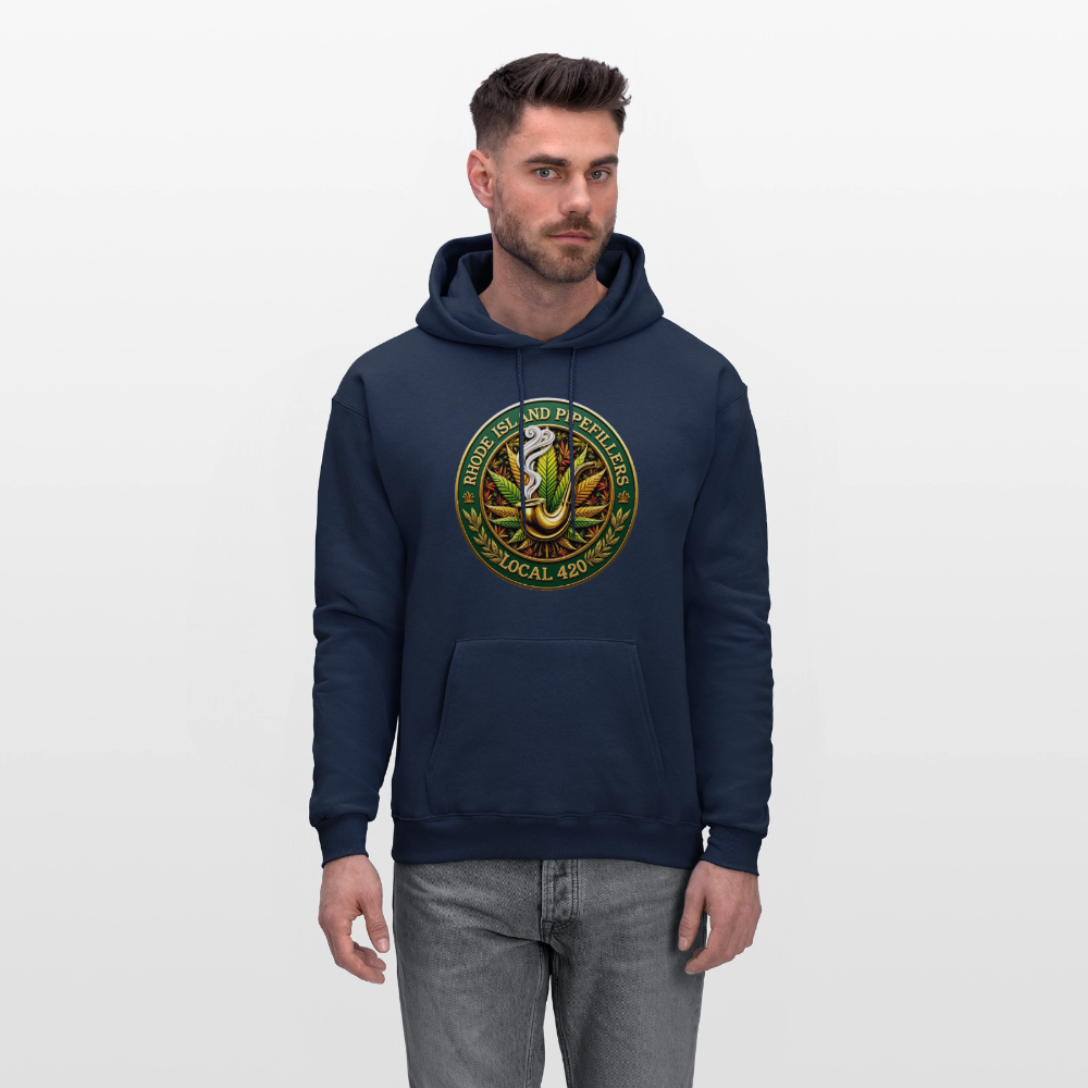 RHODE ISLAND PIPEFILLERS LOCAL 420 F/B DESIGNS Men's Hoodie - navy